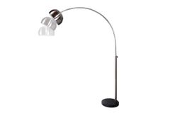 Ausziehbare Bogenlampe LOUNGE DEAL 170-210cm chrom gebürstet Marmorfuß Stehlampe