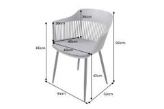Design Stuhl AIRE grau Kunststoff Stahlgestell Indoor Outdoor inkl. Kissen