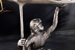 Design Beistelltisch WILDLIFE MONKEY 60cm silber Metall handmade