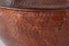 Runder Couchtisch ORIENT II 60cm kupfer geflammt Metall Hammerschlag Design handmade