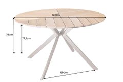 Runder Gartentisch DESIGNO 120cm natur Holz-Design greige Metall In- und Outdoor
