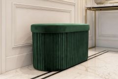 Faltbare Polsterbank ÉLAN 80cm grün Samt Sitzbank mit Stauraum