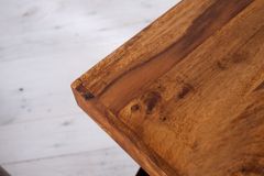 Massivholz Beistelltisch Z 45cm braun Sheesham stone finish einzigartige Maserung