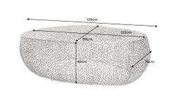 Filigraner Design Couchtisch ABSTRACT LEAF 130cm silber Handarbeit