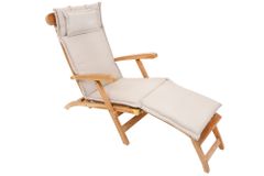 Outdoor Kissen ROG 45x186cm beige Sitzkissen Polster-Auflage für Deckchair