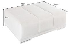 Extravaganter Hocker ELEGANCIA 110cm champagner beige Vogue Velours Samt Ziersteppung