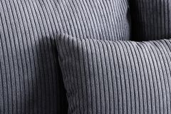 Modernes XXL Sofa ELEGANCIA 285cm anthrazit Cord inklusive Kissen Bigsofa