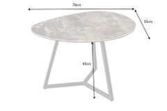 Moderner Couchtisch MARVELOUS 70cm taupe Marmor Keramik made in Italy