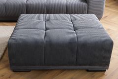 Moderner Hocker ELEGANCIA 110cm anthrazit Cord Fußhocker Sitzhocker