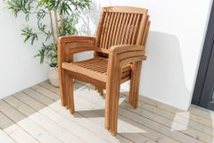 Massiver Gartenstuhl EMPIRE TEAK natur Teakholz stapelbar