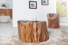 Massivholz Couchtisch GOA 50cm Akazie Baumstamm Hocker Beistelltisch handmade