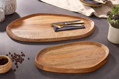 Massives Tablett 2er Set AMAZONAS 56cm Mangoholz handgearbeitet