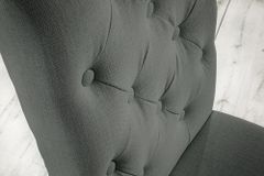 Eleganter Stuhl CASTLE grau mit Chesterfield Steppung