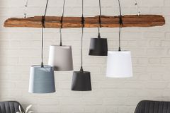 Design Hängelampe LEVELS 115cm Treibholz schwarz grau mit 5 Leuchten
