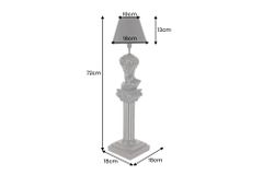 Handgefertigte Tischlampe DAVID 70cm schwarz mit Büste Stoffschirm