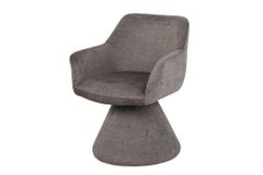 Drehbarer Stuhl AMBIENTO grau Vogue Velours Samt 180° mit Auto-Return Polsterstuhl