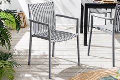 In- und Outdoor Stuhl STUDIO ITALIA anthrazit stapelbar wetterfest Gartenstuhl