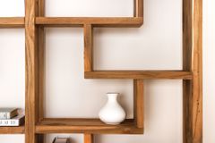 Massivholz Bücherregal JAVA 200cm natur Teakholz Standregal Raumtrenner recycelt