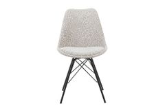 Design Stuhl SCANDINAVIA MEISTERSTÜCK beige grau Chenille schwarz Metallgestell