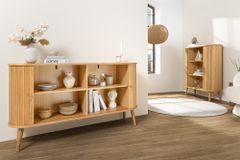 Retro Sideboard VALHALLA WOOD 160cm natur Eichenholz Schiebetüren