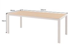 Moderner Gartentisch DESIGNO 205cm natur greige Aluminium wetterfest Outdoor-Esstisch