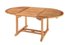 Ausziehbarer Gartentisch EMPIRE TEAK 120-180cm natur Massivholz oval