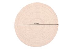 Runder Teppich PURE NATURE 150cm Jute handgewebt Flachgewebe