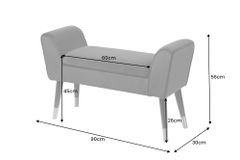 Elegante Sitzbank SCARLETT 90cm smaragdgrün Samt mit Armlehnen