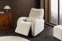 Elektrischer Kinosessel PRIORITY beige inkl. Kissen 360° drehbar mit USB-Anschluss