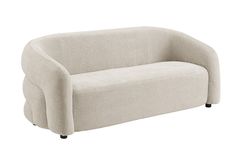 Design Sofa VOGUE 200cm beige Chenille Cremona 3-Sitzer Couch mit Nosagfederung