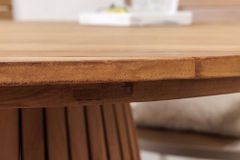 Runder Esstisch EMPIRE TEAK 120cm braun Teakholz Indoor Outdoor wetterfest