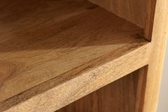 Massives Regal ART DECO 175cm cream finish beige Mangoholz abgerundet mit 3D-Front