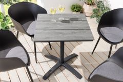 Outdoor Bistrotisch DESIGNO 70cm schwarz grau Aluminium wetterfest Gartentisch