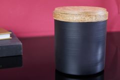 Design Dose PANTHER 20cm schwarz natur Mangoholz Panther-Figur Metall Dekoration