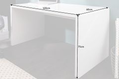Design Schreibtisch FAST TRADE 120cm weiß Hochglanz Bürotisch