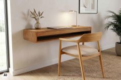 Hängender Konsolentisch PURE 100cm braun Mangoholz honey finish Schreibtisch Stauraum