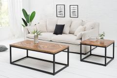 Massiver Beistelltisch INFINITY HOME 60cm Mangoholz Industrial Design