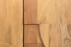 Massives Regal ART DECO 175cm cream finish beige Mangoholz abgerundet mit 3D-Front