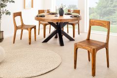 Massiver Stuhl ORGANIC braun Sheeshamholz stone finish handmade