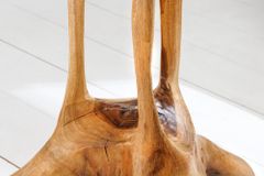 Massivholz Beistelltisch ROOT 70cm natur Teak aus Wurzelholz im Stelzen-Design