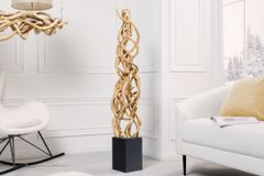 Design Stehleuchte VIGNE 150cm natur recyceltes Massivholz handmade