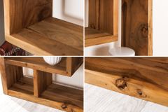 Massivholz Bücherregal JAVA 200cm natur Teakholz Standregal Raumtrenner recycelt