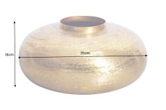 Moderne Deko Vase ABSTRACT ORIENT 35cm gold rund Metall Hammerschlag-Design