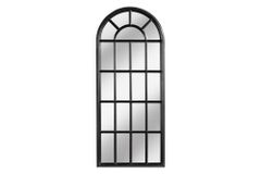 Design Wandspiegel CASTILLO 140cm schwarz Landhausstil Fenster
