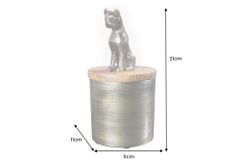 Design Dose PANTHER 20cm gold natur Mangoholz Panther-Figur Metall Dekoration