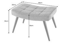 Moderner Hocker SCANDINAVIA blau Strukturstoff Metallbeine Fußhocker
