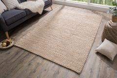 Handgearbeiteter Teppich WOOL 240x160cm beige aus Wolle
