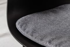 Moderner Stuhl DESIGNO schwarz Kunststoff Gartenstuhl mit Armlehnen Indoor Outdoor