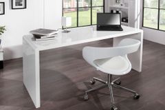 Design Schreibtisch FAST TRADE 160cm weiß Hochglanz Computertisch