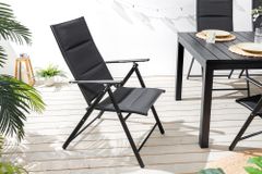 Outdoor Gartenstuhl COMFORT LINE anthrazit zusammenklappbar wetterfest Hochlehner